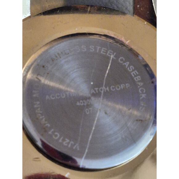 Accutime Mens Watch Large black dial tachymeter style New Battery Thin Stylish - Picture 5 of 11